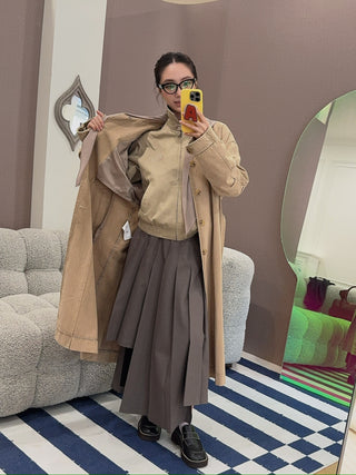 ROKH Box Pleats Midi Skirt
