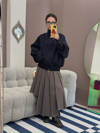 ROKH Box Pleats Midi Skirt
