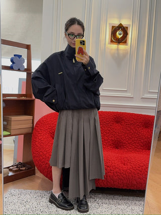 ROKH Box Pleats Midi Skirt