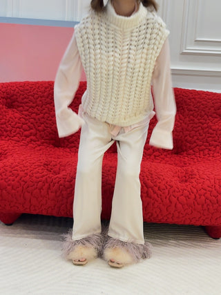 SLEEPER - PARTY  PAJAMAS  PANTS  WITH  DETACHABLE  FEATHERS / BEIGE