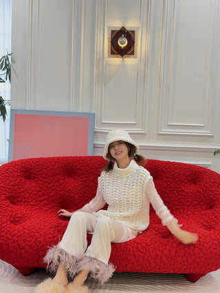 SLEEPER - PARTY  PAJAMAS  PANTS  WITH  DETACHABLE  FEATHERS / BEIGE