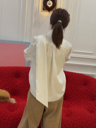 Bonbom Shirring Tie blouse