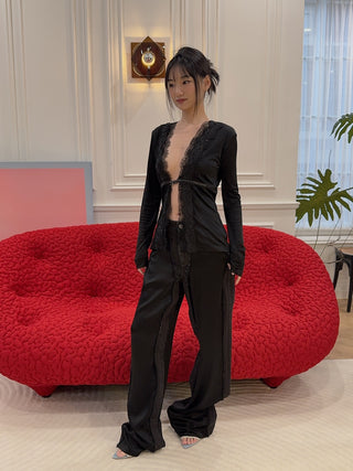 BLUMARINE - Satin Pants in Black