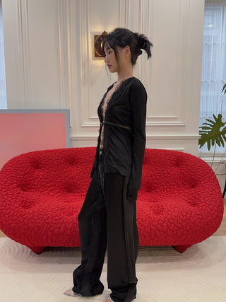 BLUMARINE - Satin Pants in Black