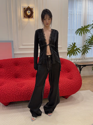 BLUMARINE - Satin Pants in Black