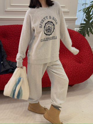 Sporty & Rich - California Emblem Soft Crewneck in Gray