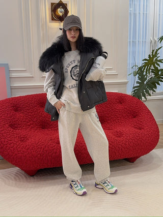 Sporty & Rich - California Emblem Soft Sweatpant in Gray