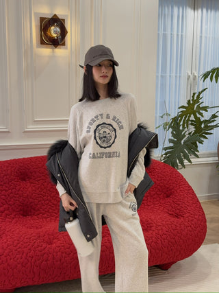 Sporty & Rich - California Emblem Soft Crewneck in Gray