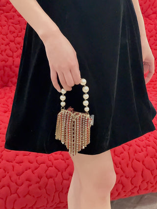 FOR LOVE & LEMONS - La Vie En Bow Velvet Mini Dress in Black