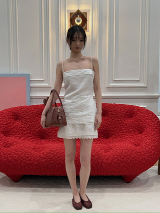 MAGDA BUTRYM - Embroidered Lace Top in White