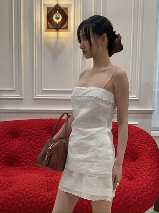 MAGDA BUTRYM - Embroidered Lace Top in White