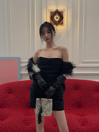 MAGDA BUTRYM - Julia Crochet Bag in Black Satin