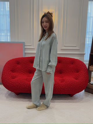 AERON - OVERSIZED SHIRT IN BLUE-GREEN