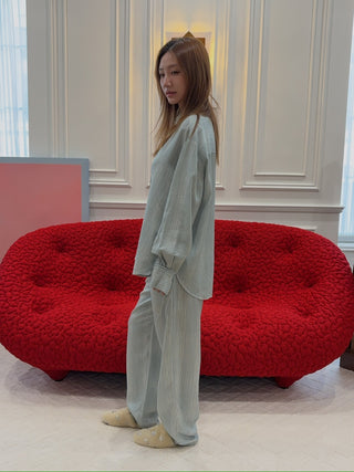 AERON - OVERSIZED SHIRT IN BLUE-GREEN