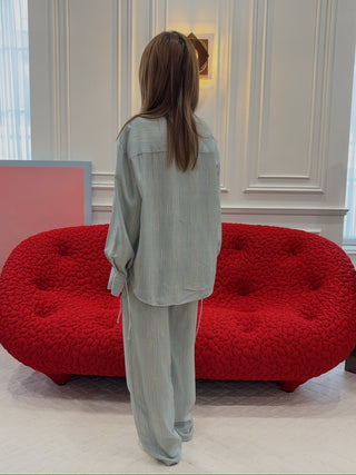 AERON - OVERSIZED SHIRT IN BLUE-GREEN