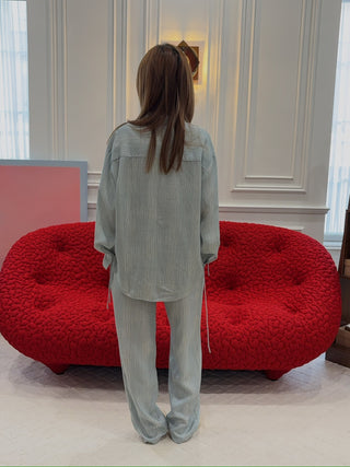 AERON - OVERSIZED SHIRT IN BLUE-GREEN