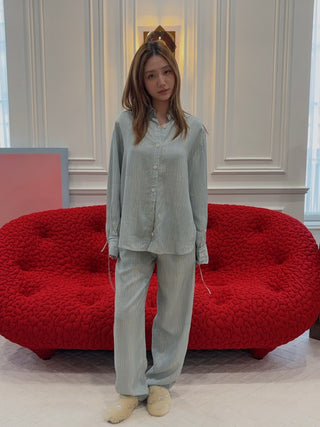 AERON - OVERSIZED SHIRT IN BLUE-GREEN