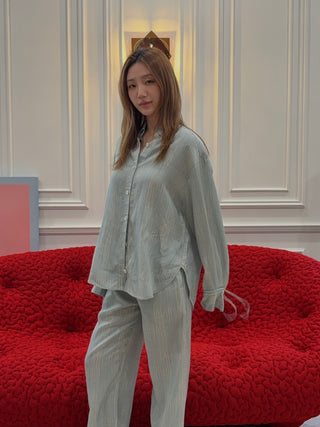 AERON - OVERSIZED SHIRT IN BLUE-GREEN