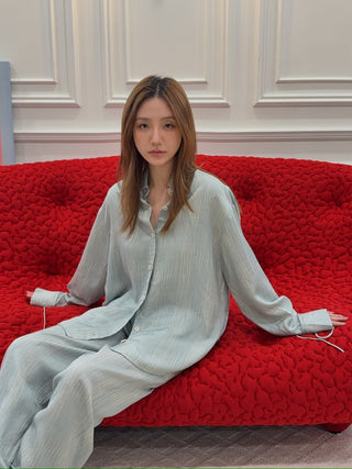 AERON - OVERSIZED SHIRT IN BLUE-GREEN