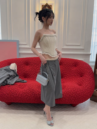 THE MANNEI - Wool Bermuda Shorts in Grey