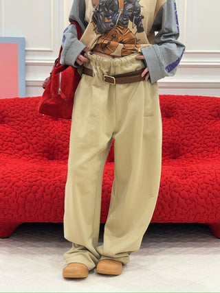 MAGLIANO - TRACKPANTS WITH BELT IN SAND