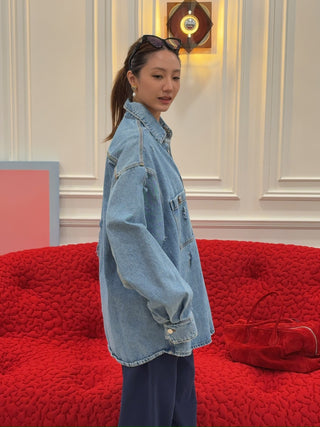 HED MAYNER - DESTROYED DENIM SHIRT