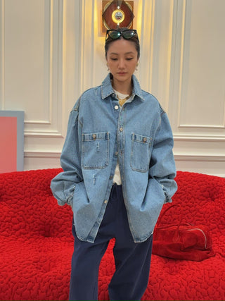 HED MAYNER - DESTROYED DENIM SHIRT