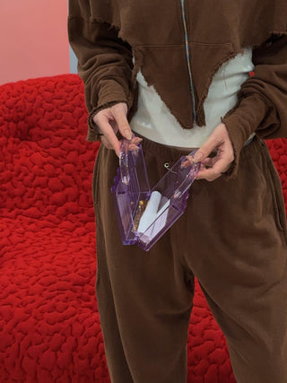 L’AFSHAR - LUCITE PURPLE PAGODA / GOLD PLATED HARDWARE