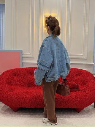 HED MAYNER - BELTED DENIM JACKET