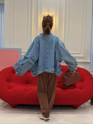 HED MAYNER - BELTED DENIM JACKET