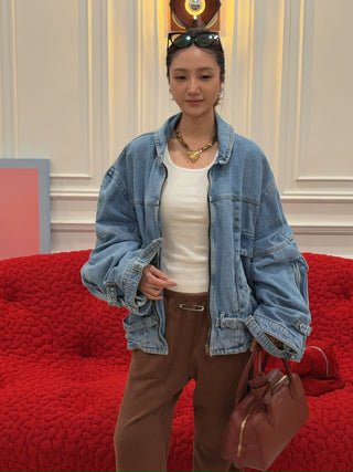 HED MAYNER - BELTED DENIM JACKET