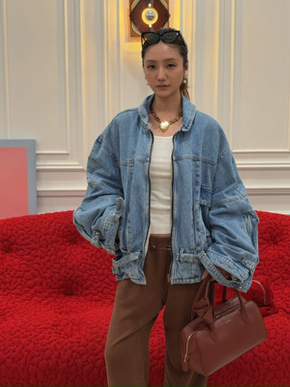 HED MAYNER - BELTED DENIM JACKET