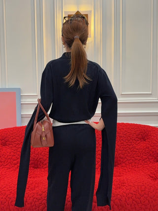 COPERNI - Knotted Sleeved Polo Top in Navy