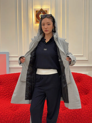 COPERNI - Knotted Sleeved Polo Top in Navy