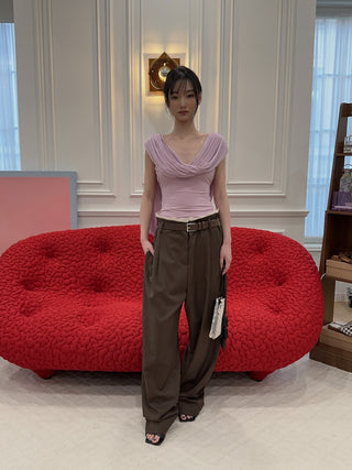 MAGDA BUTRYM - Draped Jersey Bodysuit in Pink