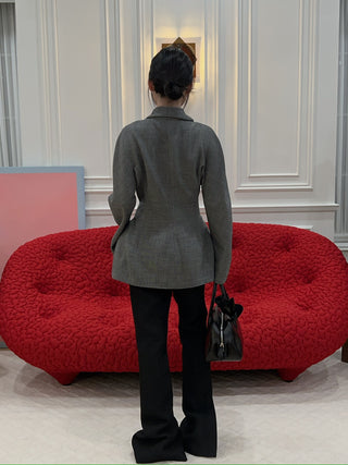 MAGDA BUTRYM - Draped Wool Blazer in Grey