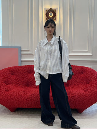 LESUGIATELIER ASYMMETRIC COLLAR SHIRT