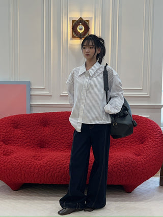 LESUGIATELIER ASYMMETRIC COLLAR SHIRT