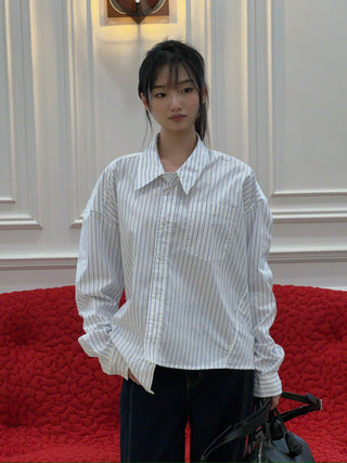 LESUGIATELIER ASYMMETRIC COLLAR SHIRT