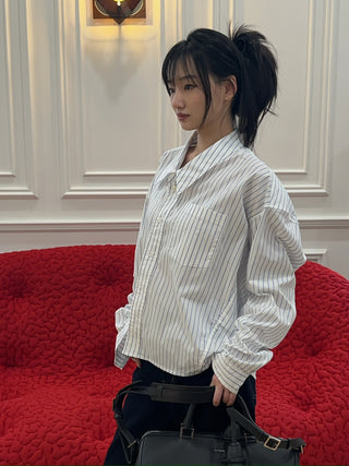 LESUGIATELIER ASYMMETRIC COLLAR SHIRT
