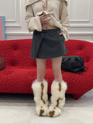 BONBOM - Tucked Skirt in Charcoal