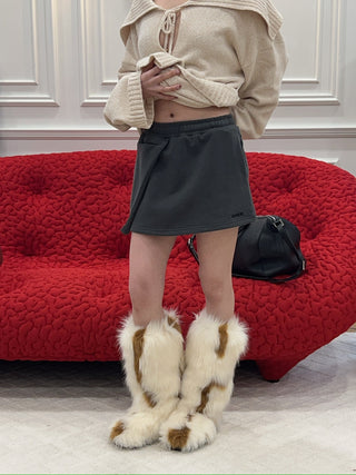 BONBOM - Tucked Skirt in Charcoal