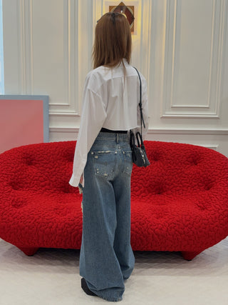 BONBOM - Corset-line Shirt in White