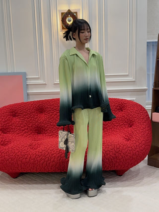 ROWEN ROSE - Pleated Pants in Green