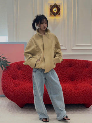ABRA - Leather Bomber in Butter