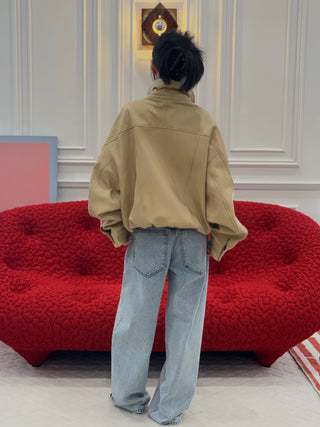 ABRA - Leather Bomber in Butter