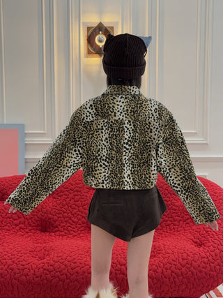 BLUMARINE - Printed Jacket in Black & Cognac