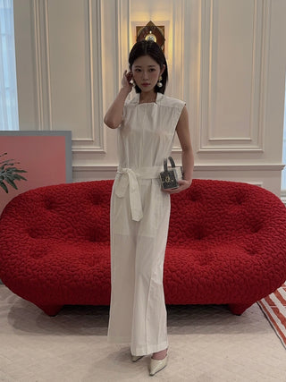 BEVZA - Square Jumpsuit in White
