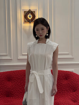 BEVZA - Square Jumpsuit in White