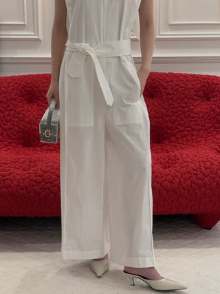 BEVZA - Square Jumpsuit in White